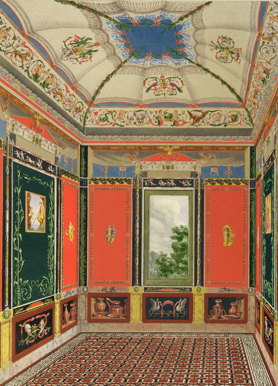 Freskódísz a Buckingham-palota nyári házában, Ludwig Gruner (1801-82) és Anna Brownell Jameson (1794-1) The Decorations of the Garden Pavilion in the Grounds of Buckingham Palace című művéből alkotó: English School