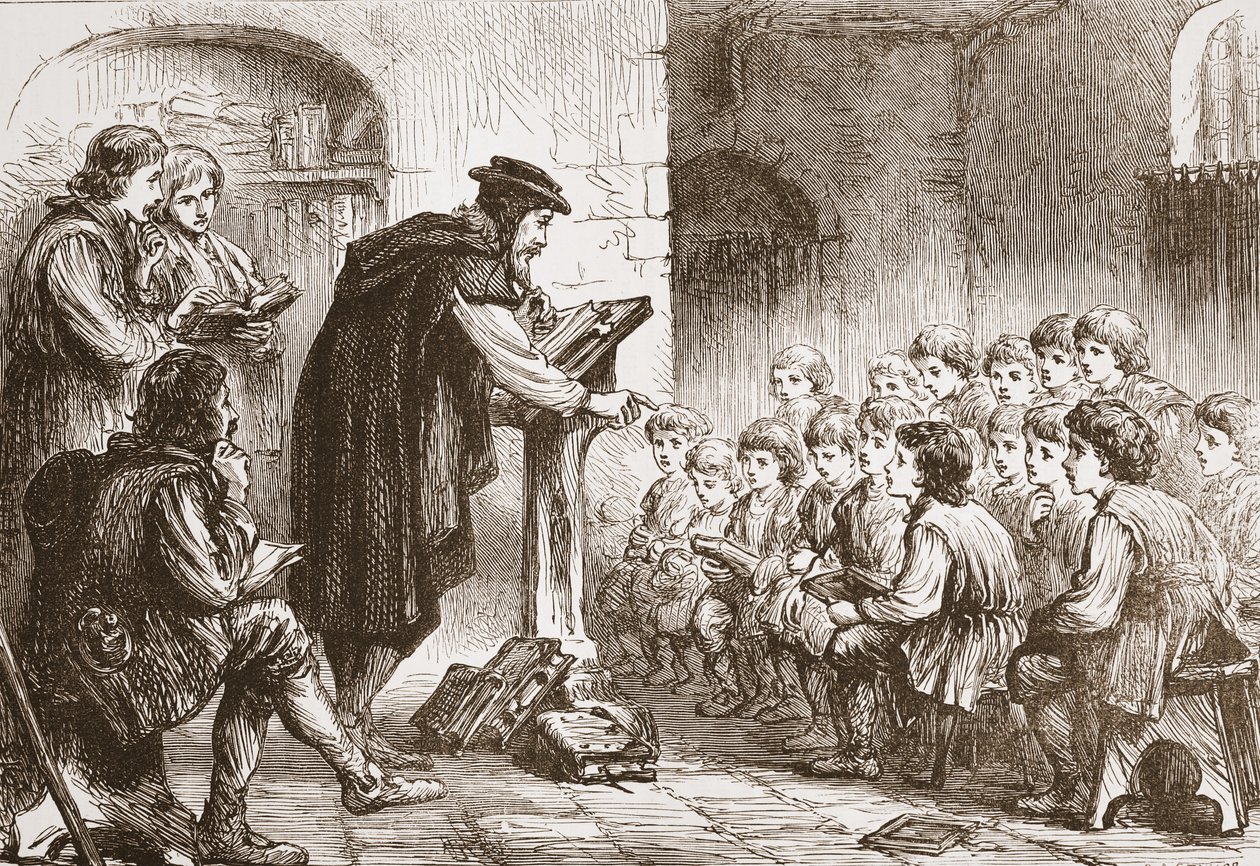 Froments iskola a Molardban, illusztráció: James Aitken Wylie (1808-1890), The History of Protestantism, pub. 1878 alkotó: English School