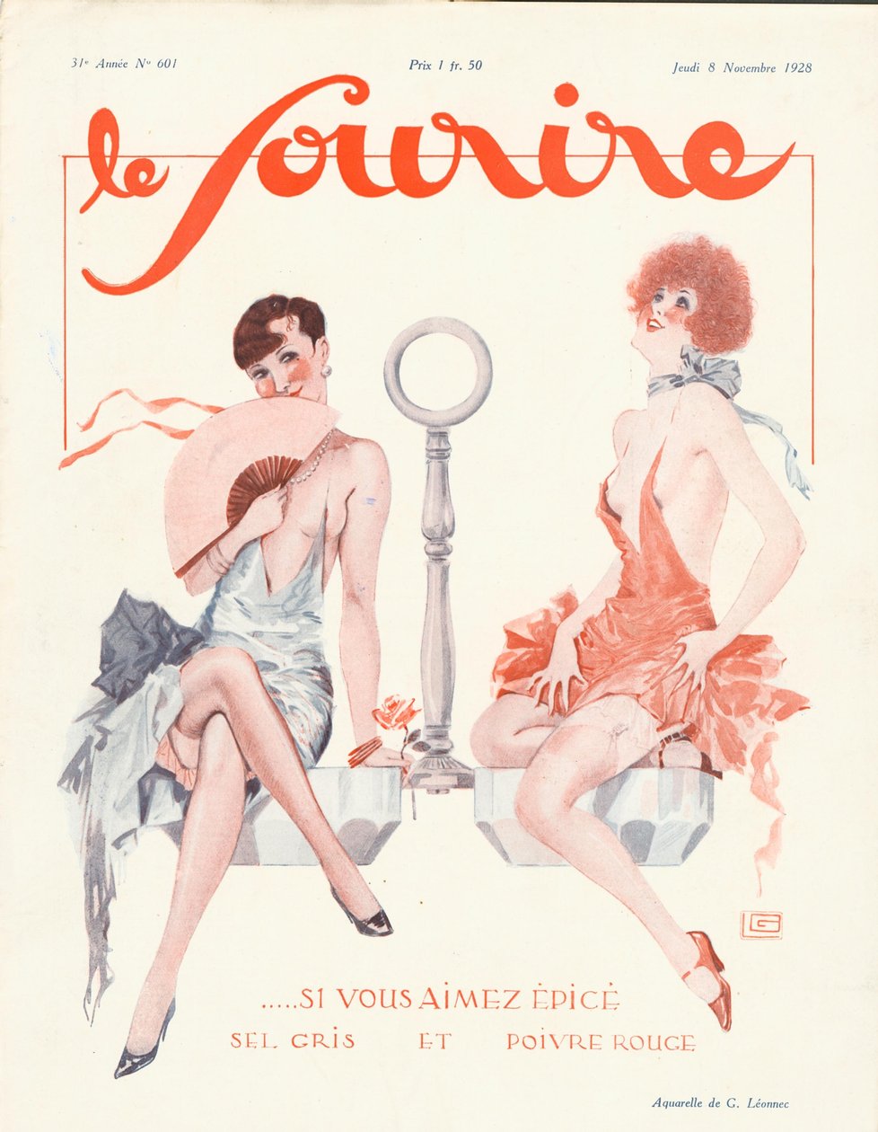 A „Le Sourire” első borítója, 1928. november (színes litó) alkotó: English School