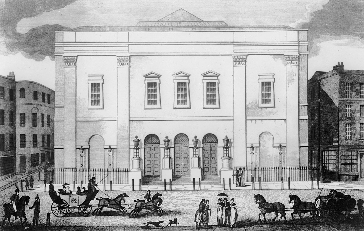 A Theatre Royal Drury Lane elölnézete alkotó: English School