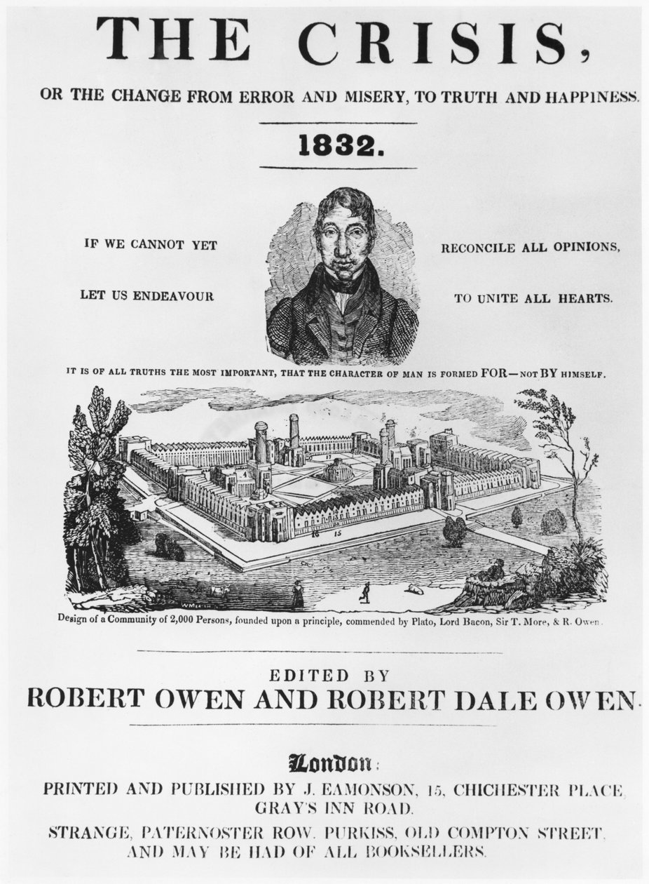 A The Crisis első borítója, szerkesztette Robert Owen (1771-1858) és Robert Dale Owen (1801-77) London, 1832 alkotó: English School