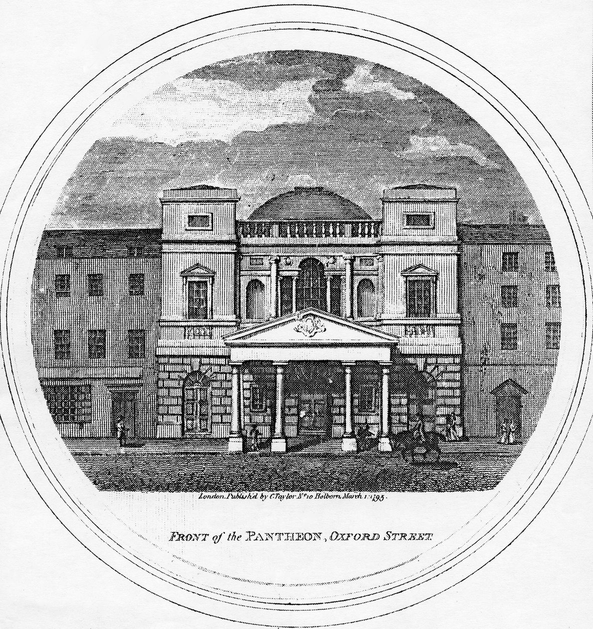 A Pantheon eleje, Oxford Street, 1795 alkotó: English School