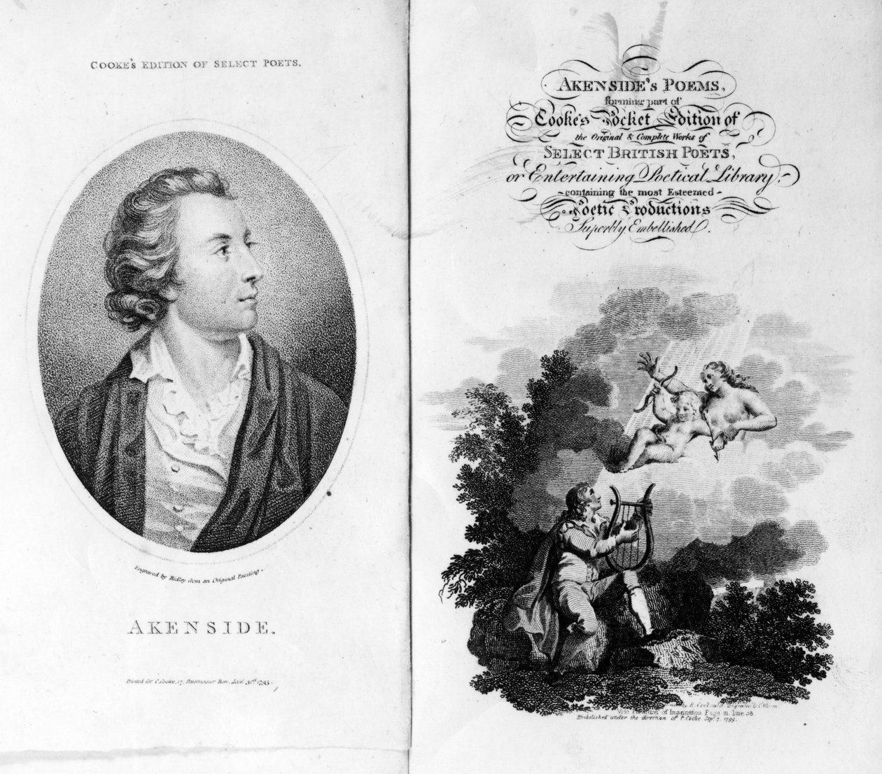 Címlap és címlap Akensides-versekhez Cookestól: Select British Poets, 1799. alkotó: English School