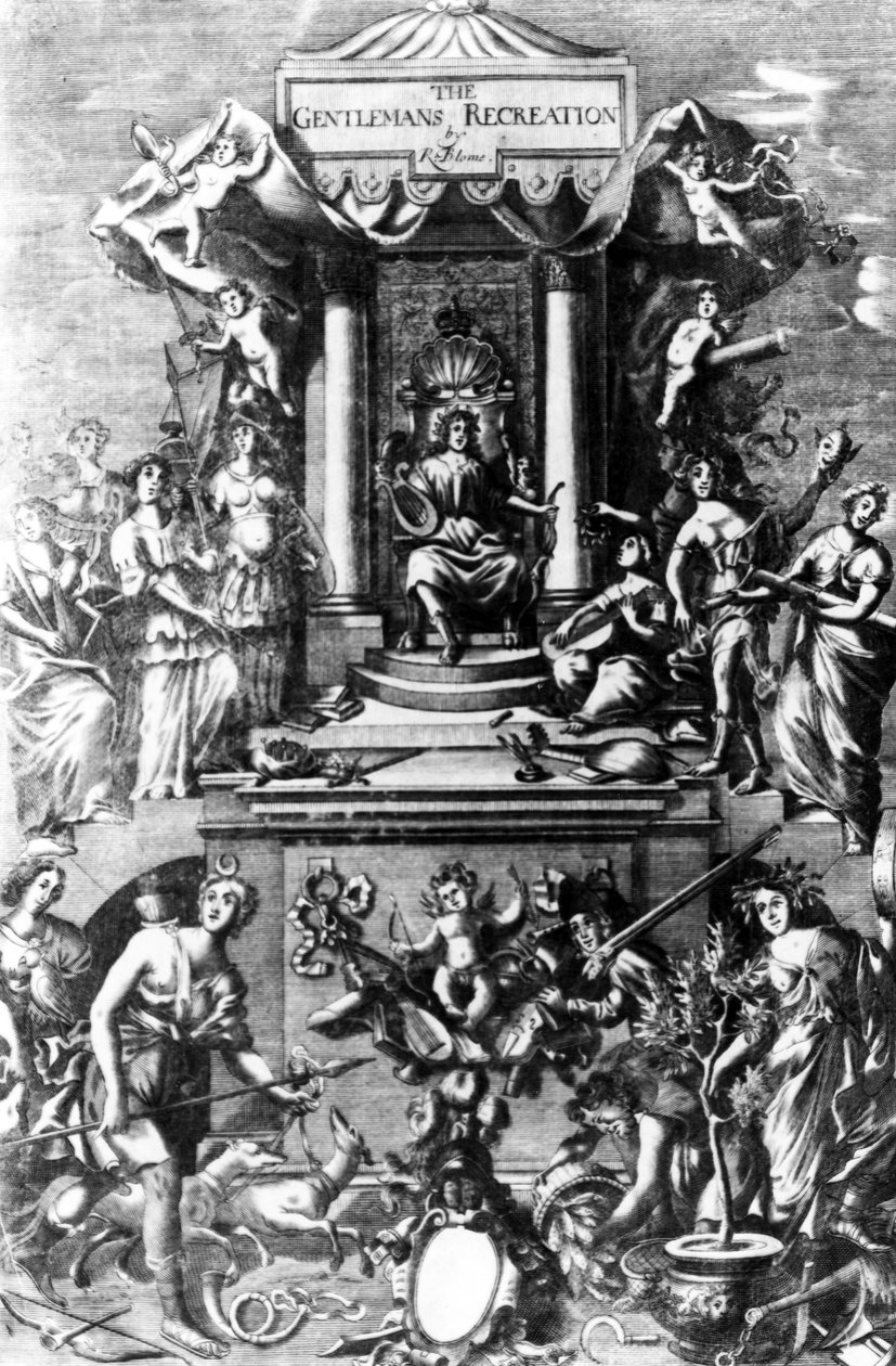 A The Gentlemans Recreation előlapja Richard Blome kiadásában, 1686 alkotó: English School