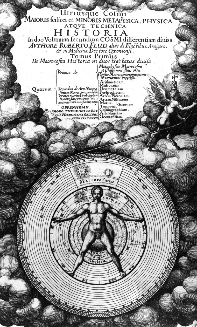 Robert Fludd Utriusque Cosmi Historia előlapja, I. kötet, 1617-ben alkotó: English School