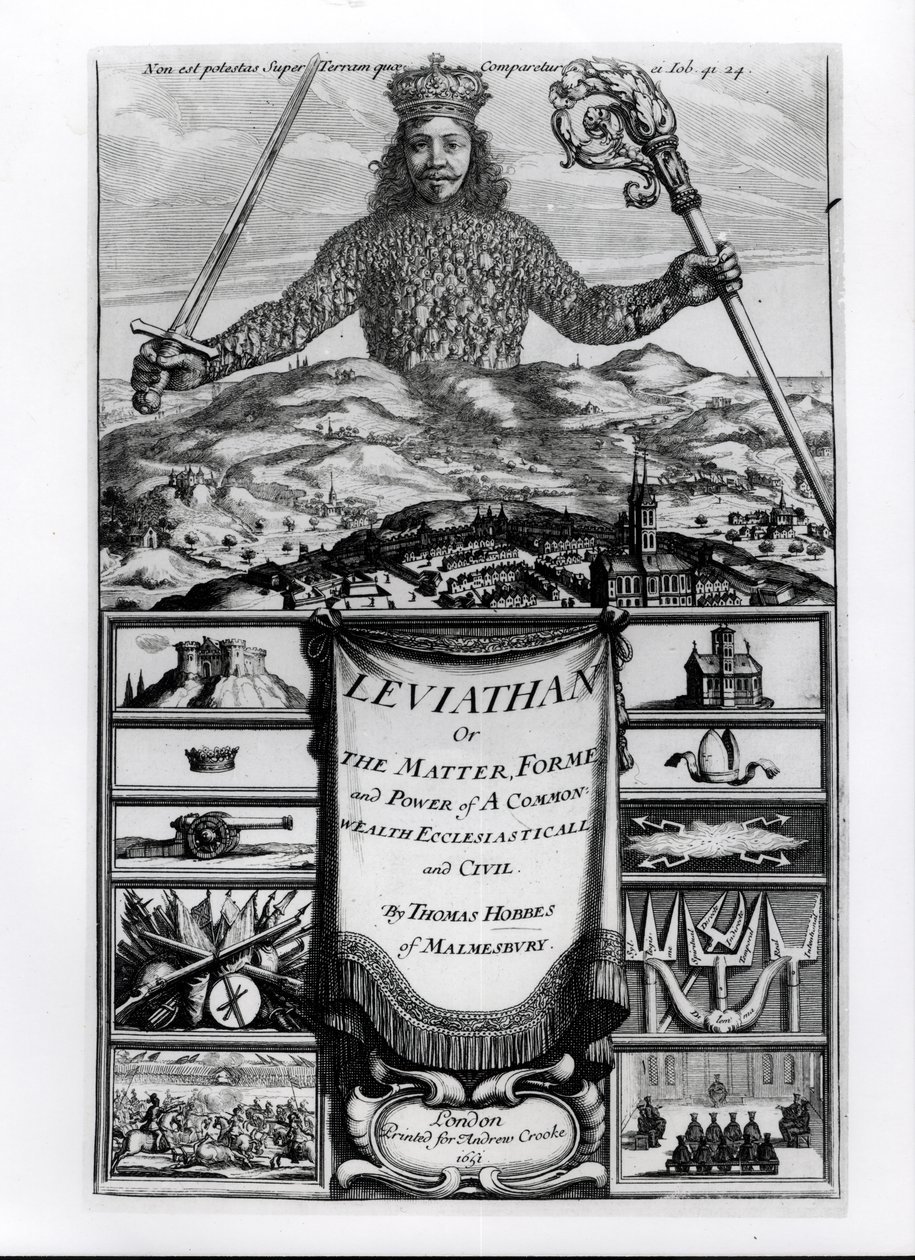 Thomas Hobbes (1588-1679) Malmesbury-től: Leviathan vagy a közös gazdagság anyaga, formája és ereje, egyházi és polgári előkép, 1651 alkotó: English School