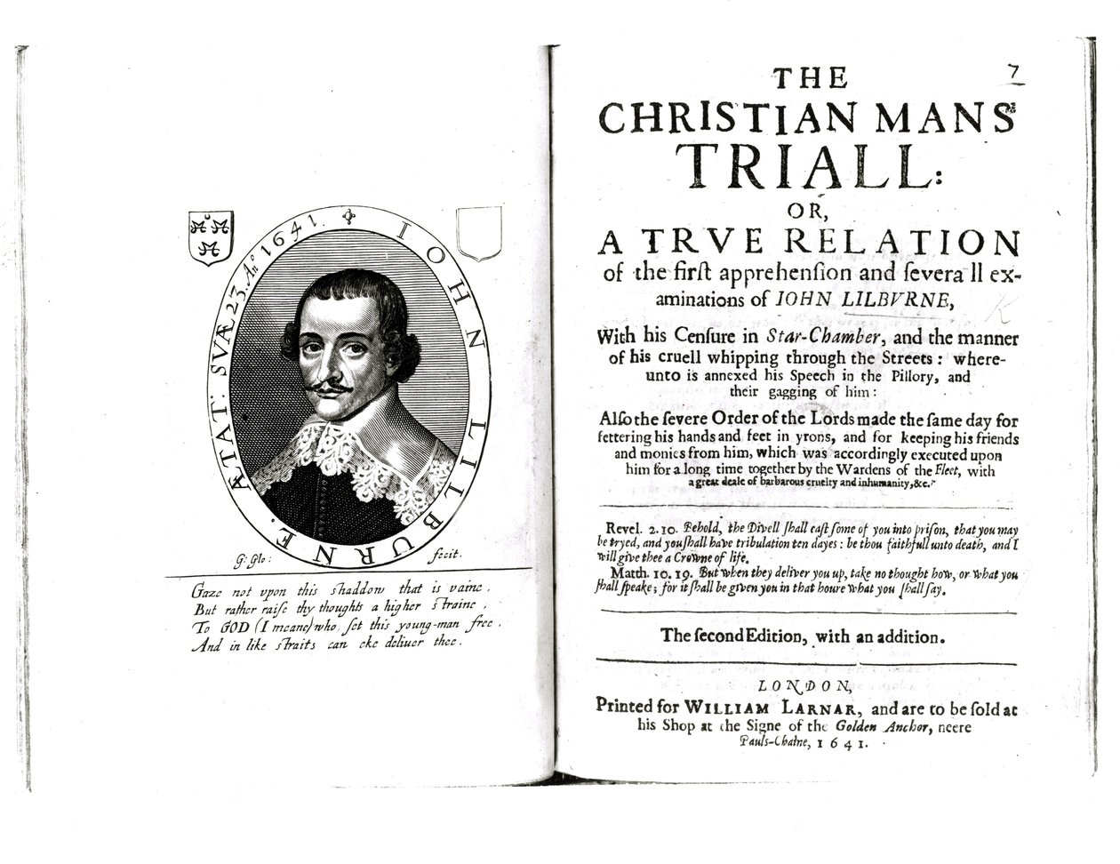 John Lilburne (1614-57 körül) A Christian Mans Trial frontispiece 1641 alkotó: English School