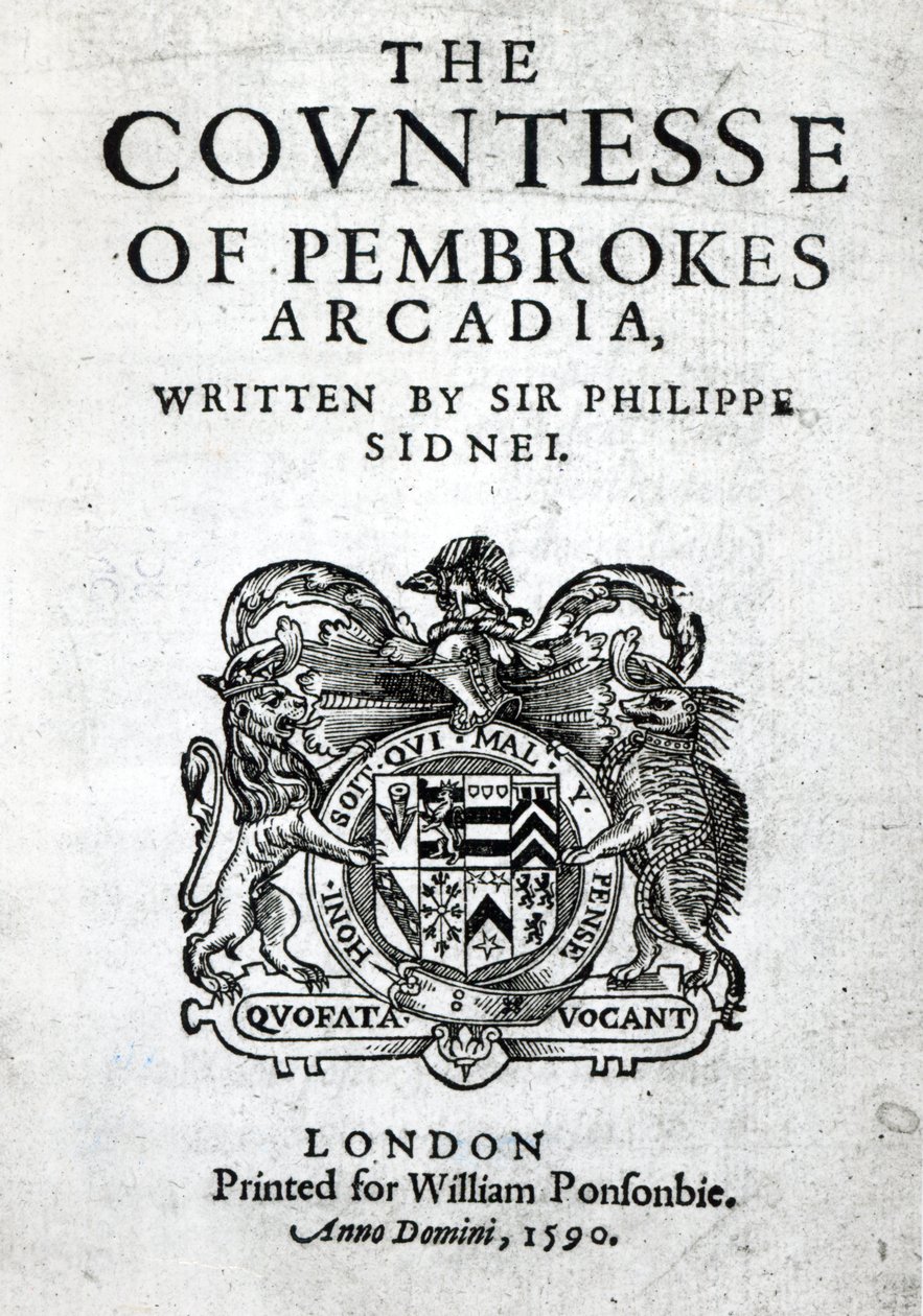 Sir Philip Sidney előképe Pembrokes Arcadia grófnőjéhez, 1590 alkotó: English School