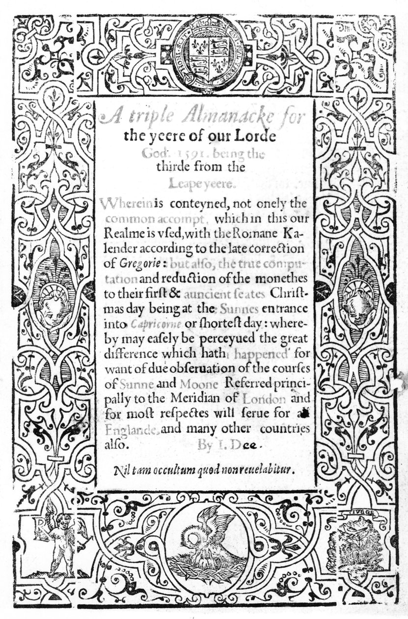 Egy római naptár előképe, 1591 alkotó: English School