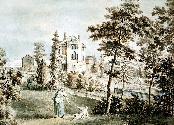 Kerti pavilon egy parkban, 1725 körül (akvarell, papír) alkotó: English School