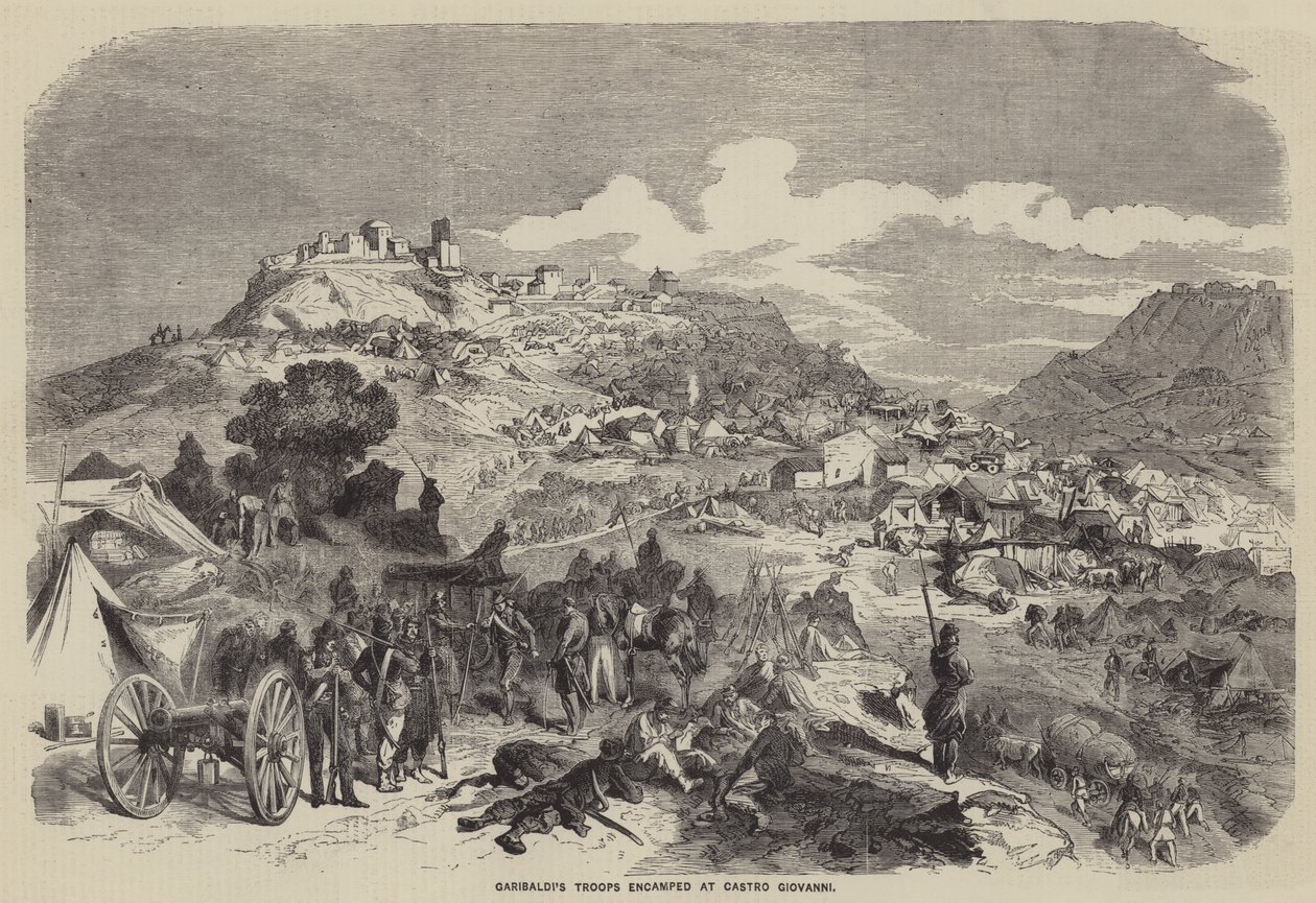 Garibaldi csapatai Castro Giovanninál (metszet) alkotó: English School