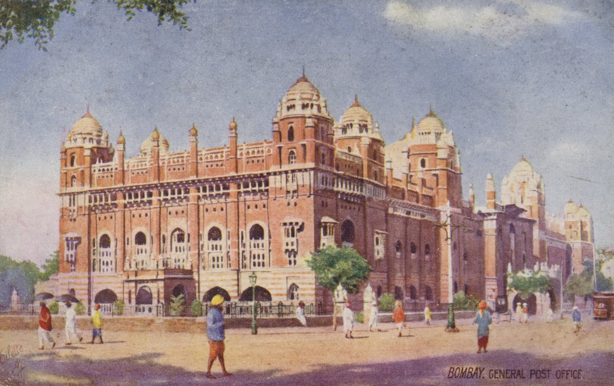 General Post Office, Bombay (színes litográfia) alkotó: English School
