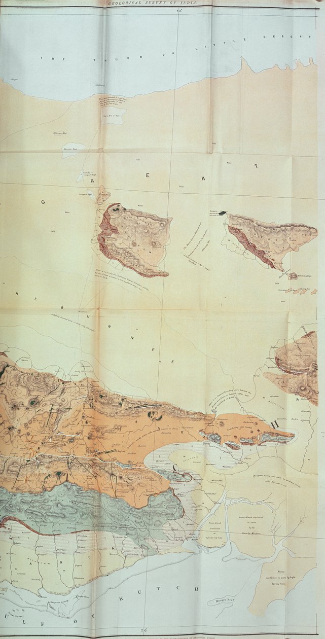 A Cutch-sivatag földtani térképe, 1870 alkotó: English School