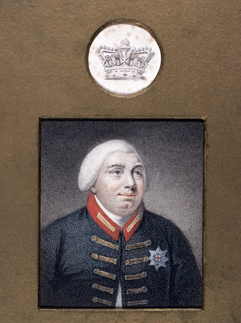 III. György (1738-1820) windsori egyenruhában, 1790 körül (színes metszet, metszet) alkotó: English School
