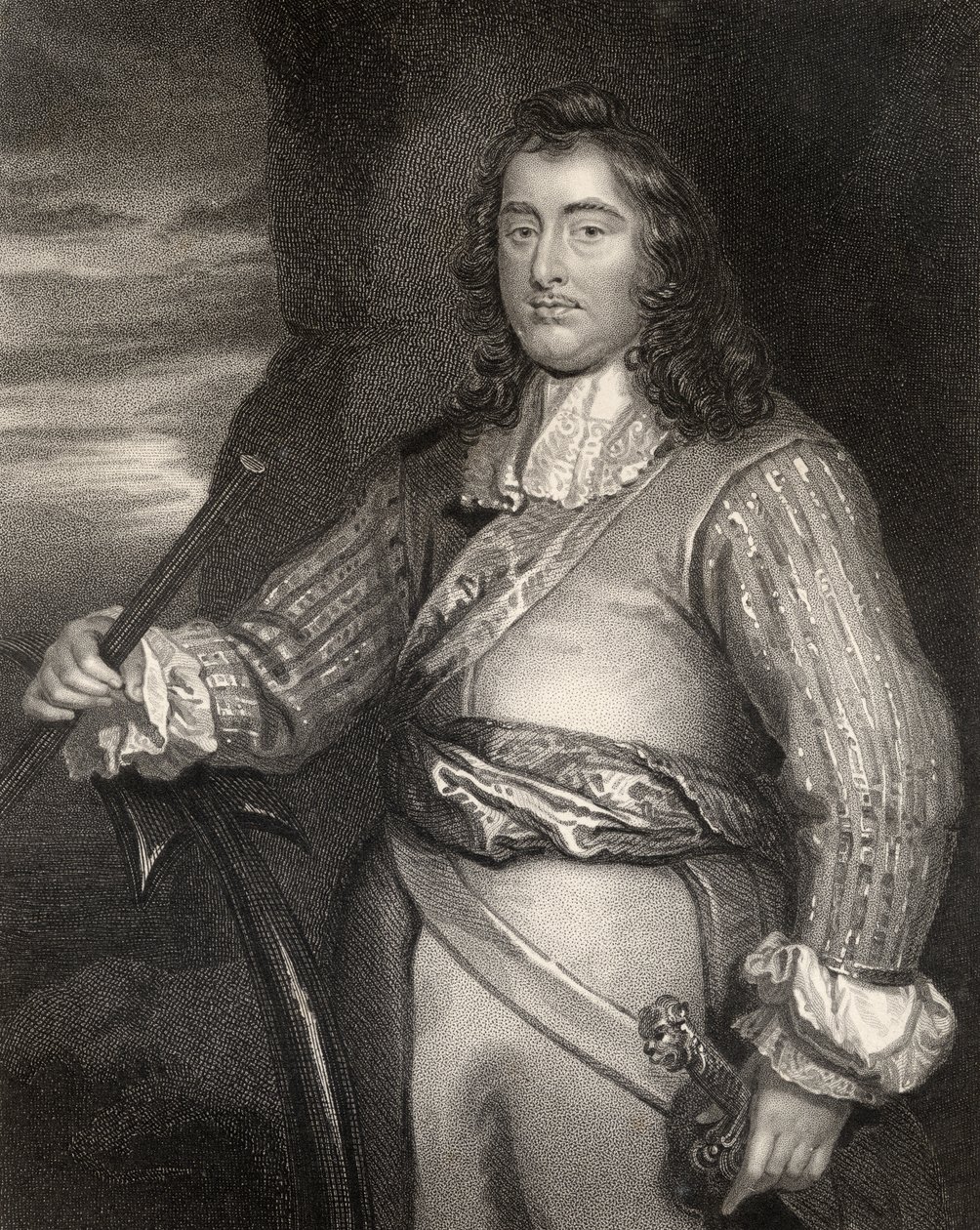 George Monck, W.T. Mote metszete, a "The National Portrait Gallery, IV. kötet" című, 1820 körül megjelent kötetből (litográfia). alkotó: English School