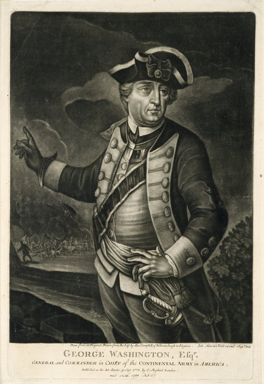 George Washington, Esqr., tábornok és a kontinentális hadsereg főparancsnoka Amerikában alkotó: English School