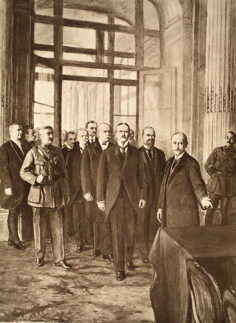 Német politikusok a Versailles-i palotában, 1919 alkotó: English School