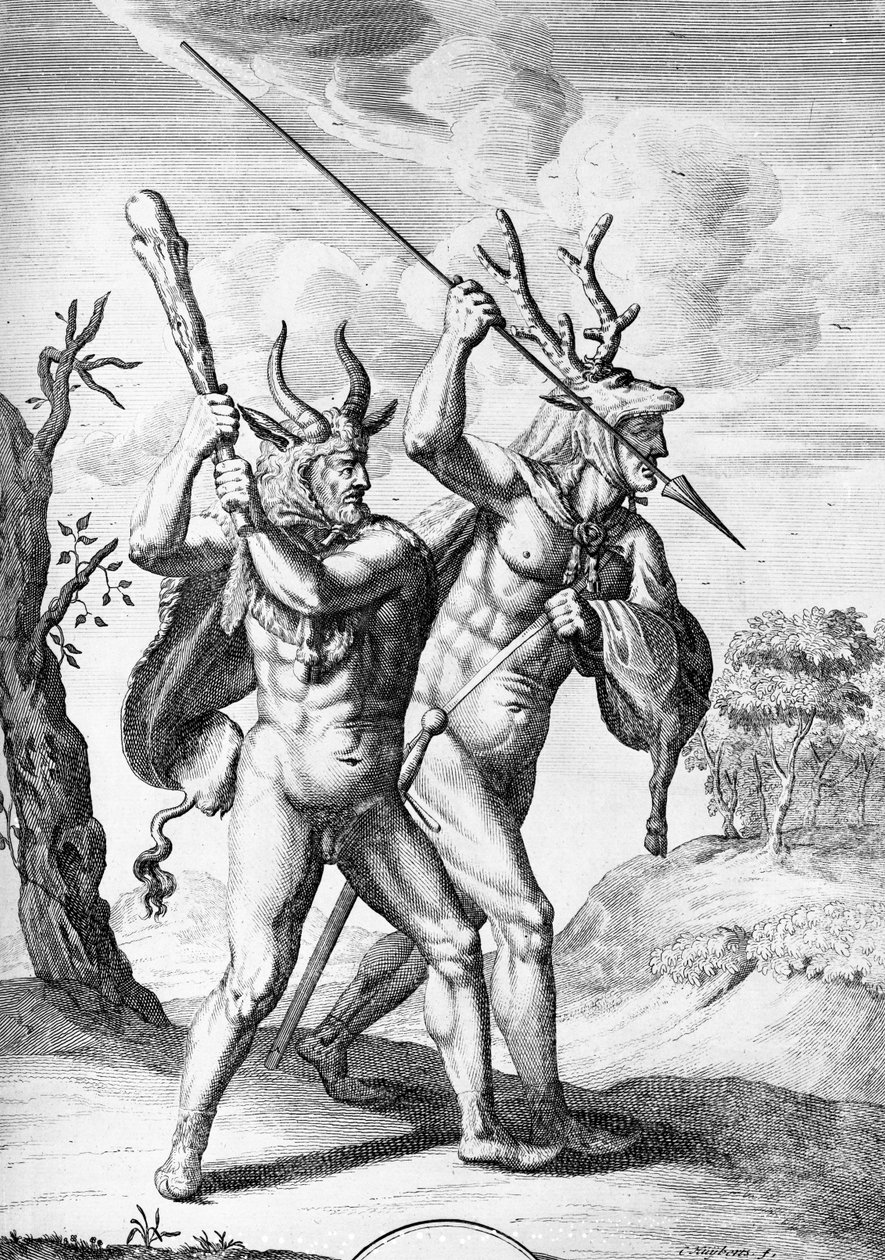 Németek, illusztráció a The Commentaries of Caesarból angolra fordította William Duncan, metszett Cornelis Huyberts, megjelent 1753 alkotó: English School
