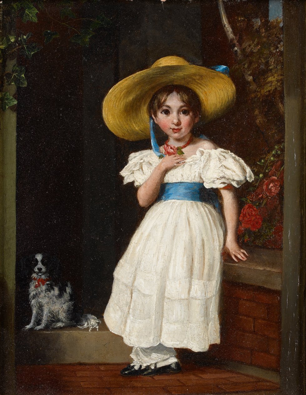 Lány szalmakalapban, 1840 körül alkotó: English School
