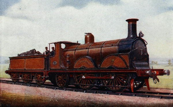 „Gladstone” a londoni Brighton and South Coast Railway-ről, illusztráció G. Gibbard Jackson „The Book of the Locomotive” című művéből, 1924-ben (színes litó) alkotó: English School