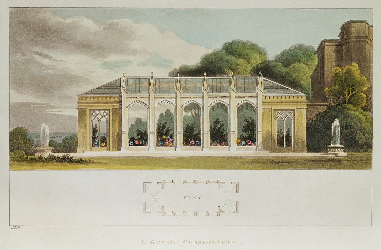 Gótikus Konzervatórium, 1832 (színes metszet) alkotó: English School