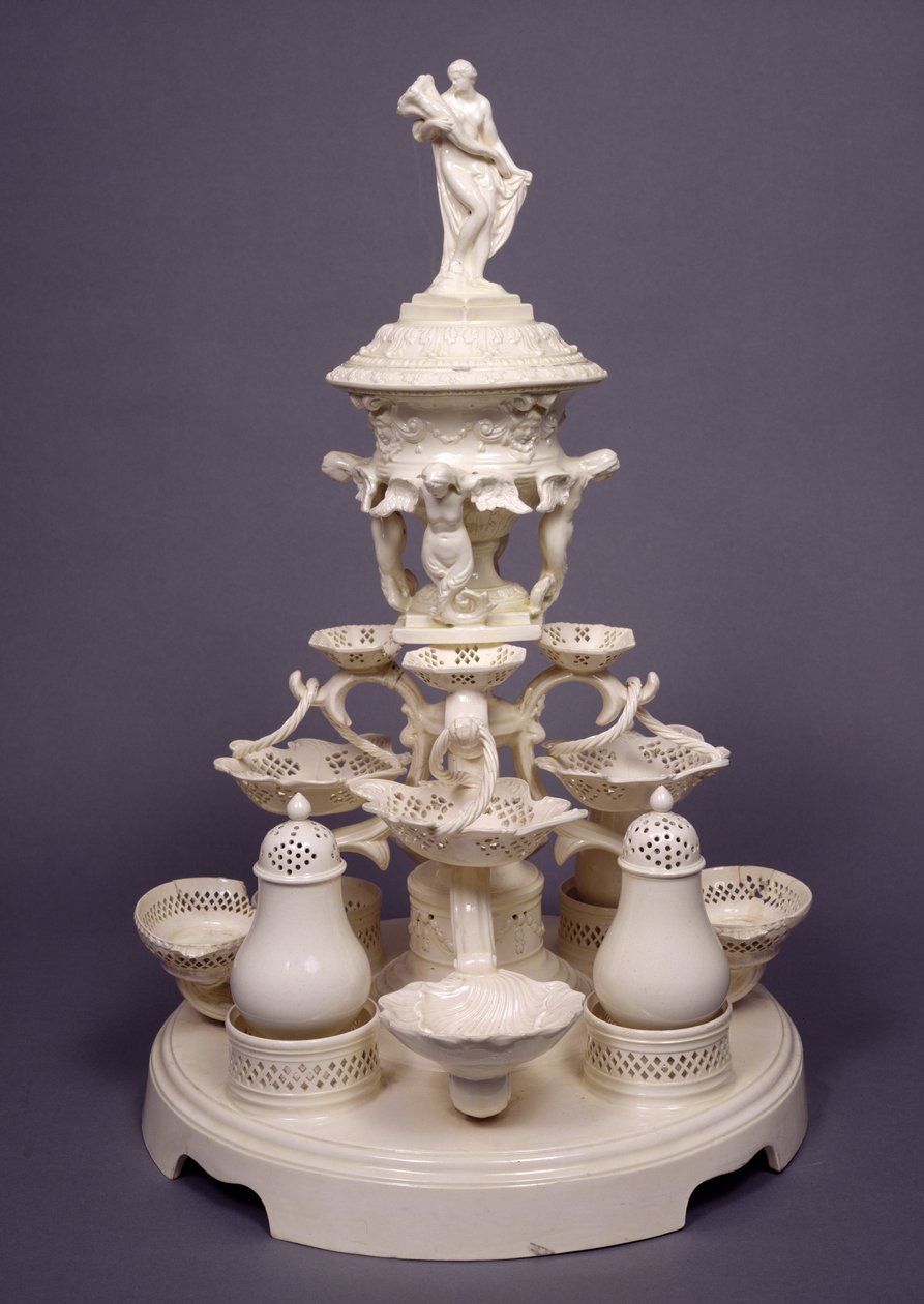 Grand Plat de Menage vagy asztalközép, Leeds Pottery, 1780 körül (krémedény) alkotó: English School