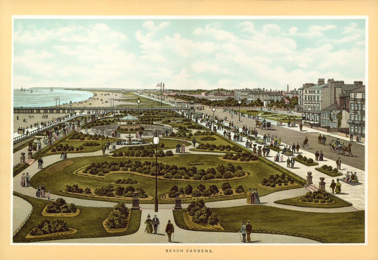 Great Yarmouth: Beach Gardens (színes litográfia) alkotó: English School