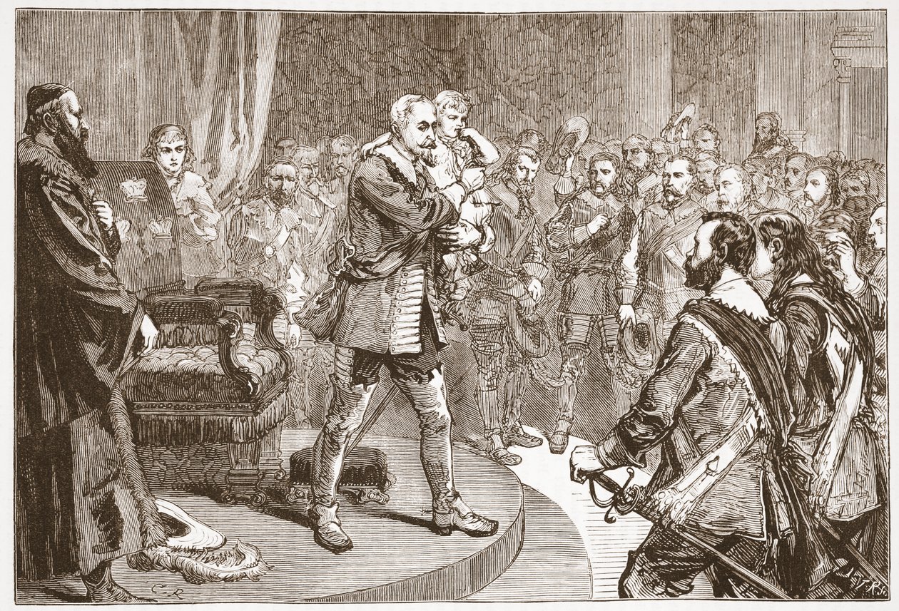Gustavus Adolphus búcsúzik az Államoktól, illusztráció: James Aitken Wylie (1808-1890) A protestantizmus története című könyvéből, pub. 1878 alkotó: English School