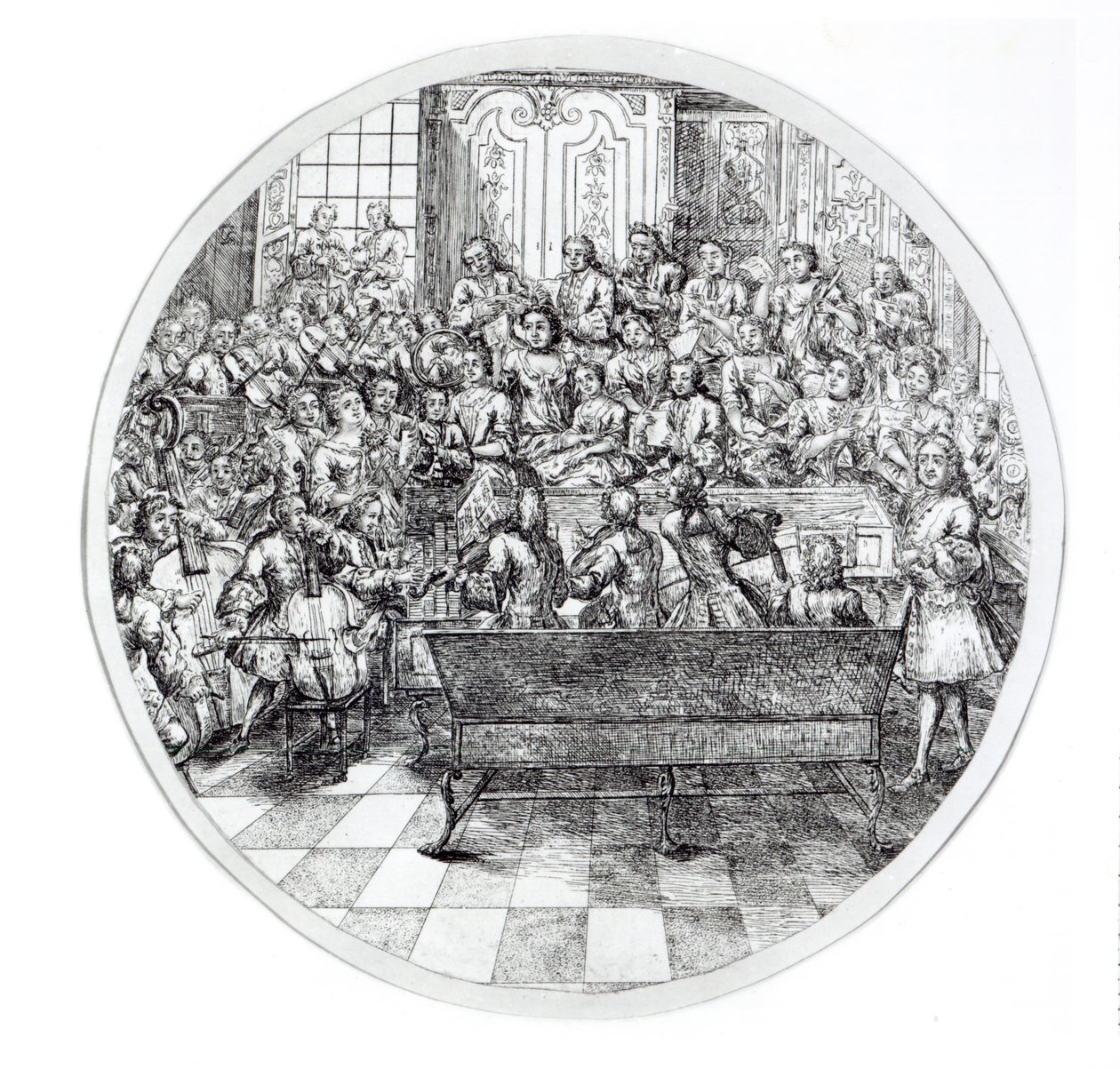 Händel oratóriumot vezényel, 1740 körül alkotó: English School
