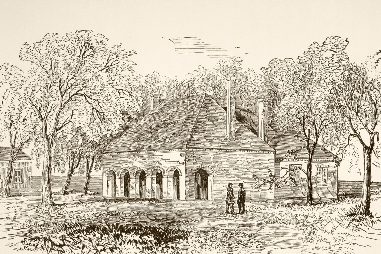 Hannover Court House, Virginia (litho) alkotó: English School