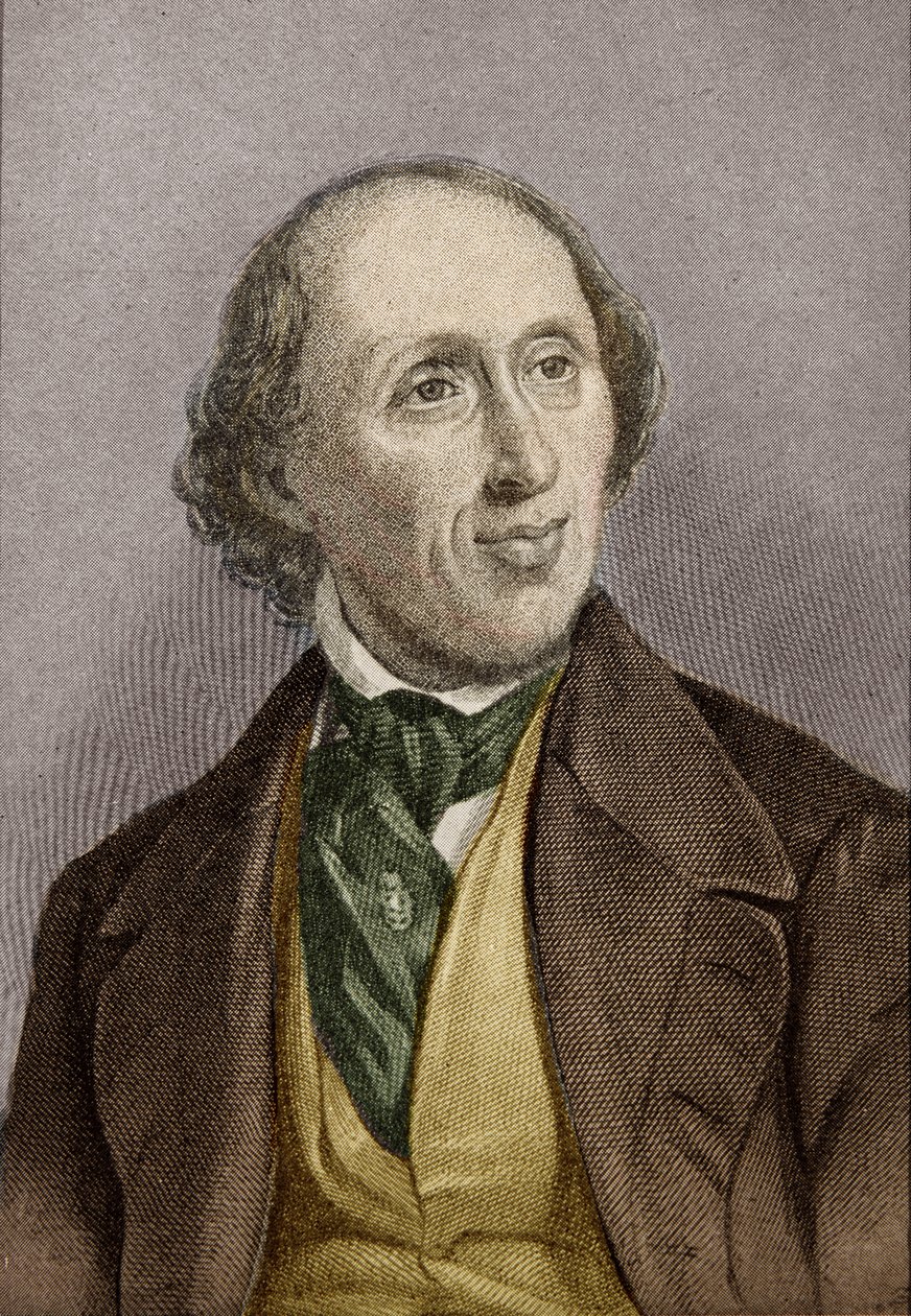 Hans Christian Andersen (1805-75) (későbbi színezés) alkotó: English School