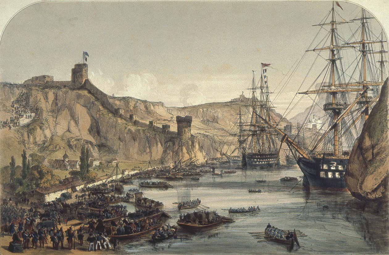Balaklava kikötője a Fekete-tenger felé nézve, 1859 alkotó: English School