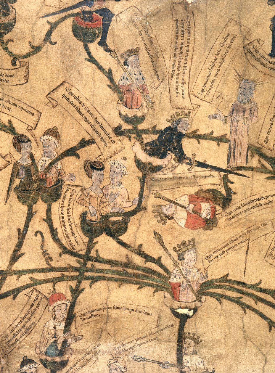 Harley 7353. IV. Henrik (1367-1413) kivágja a családfát alkotó: English School