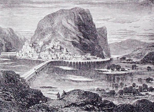 Harpers Ferry, Nyugat-Virginia, USA, Thomas Milner tiszteletes "The Gallery of Geography" című művéből, kiadva 1880 körül (metszet). alkotó: English School