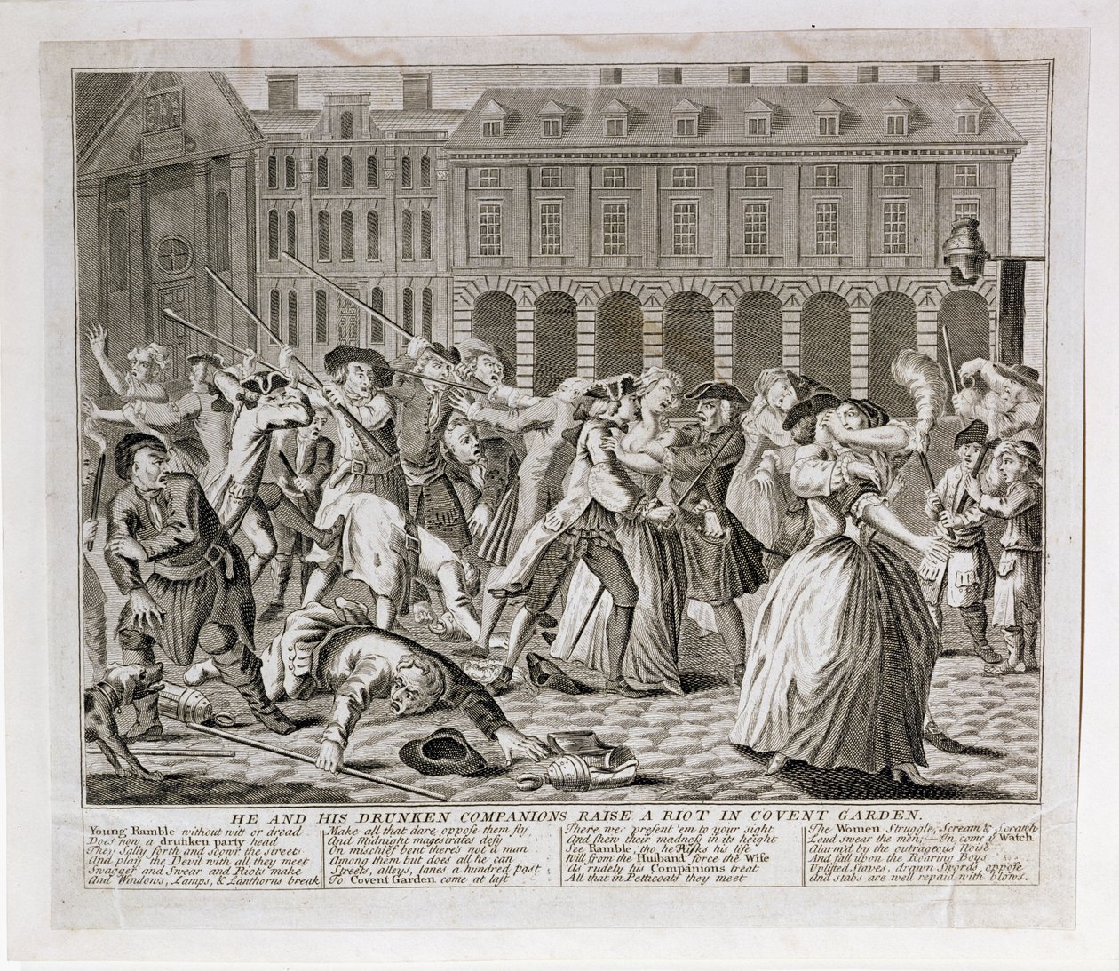 Ő és részeg társai lázadást szítanak Covent Gardenben, 1735-ben alkotó: English School