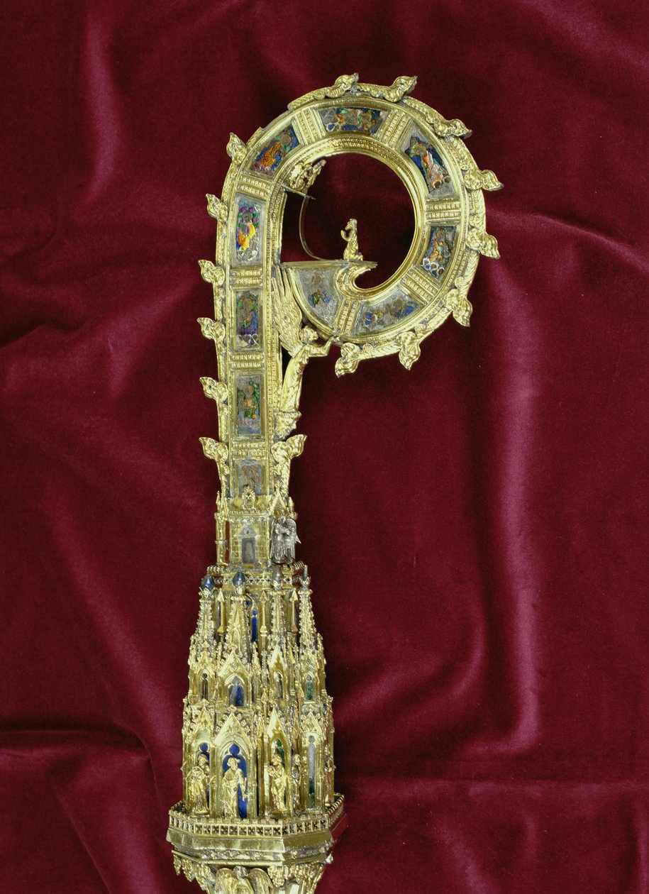 Wykehami Vilmos (kb. 1320-1404) crozier-jének feje és hajléka: Péter oldala (ezüst aranyozott) (részlet) (lásd: 205100-32) alkotó: English School