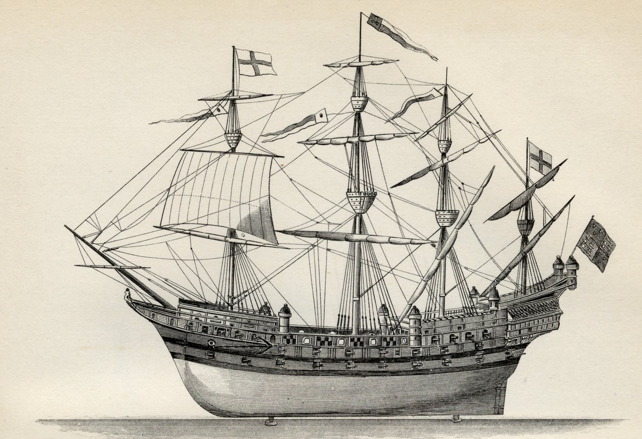 Henri Grace a Dieu, a "The National Encyclopaedia"-ból, kiadta William Mackenzie, London, 19. század vége. alkotó: English School