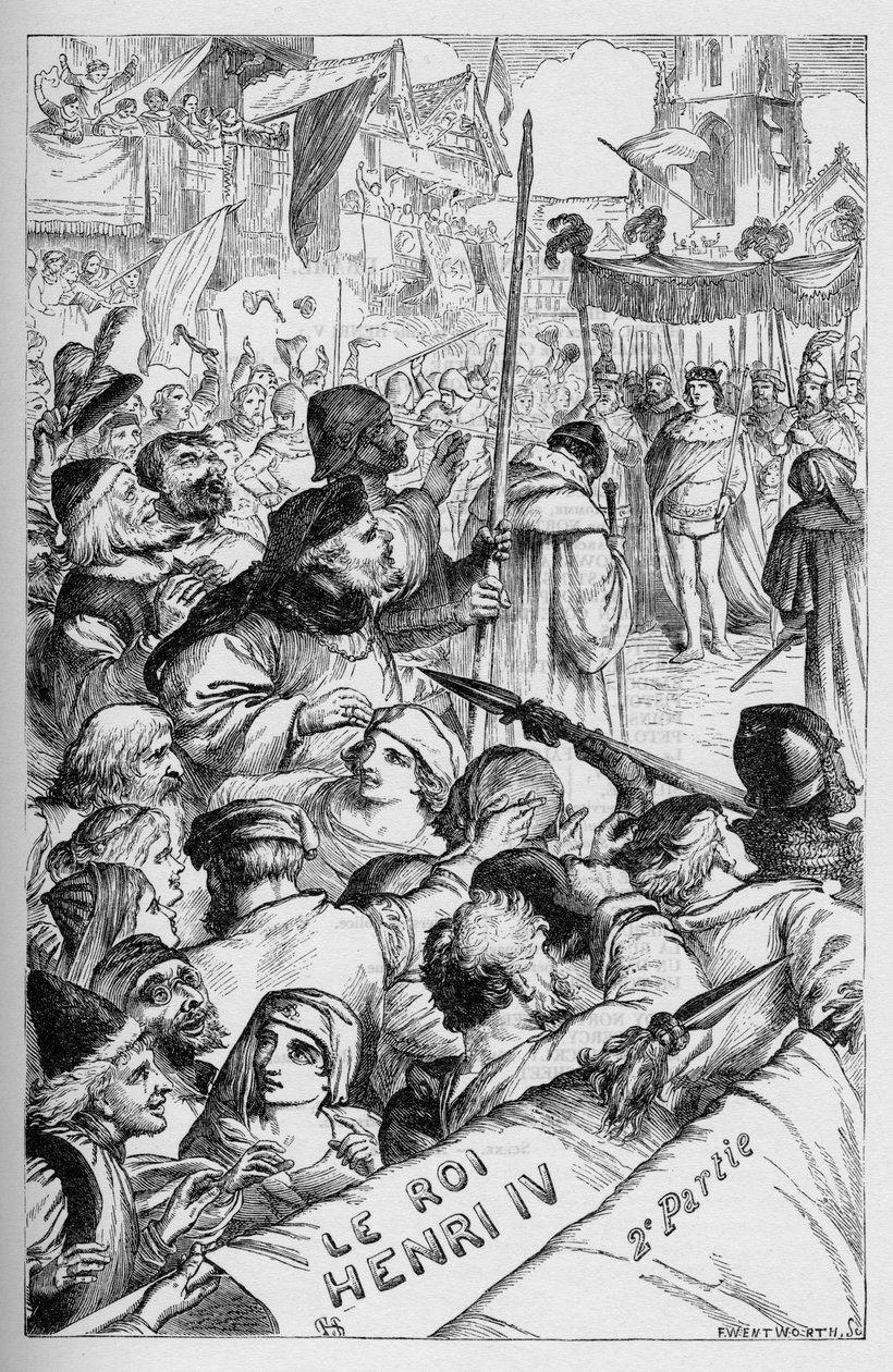 IV. Henrik (IV. Henrik) – Illusztráció a „William Shakespeare műveinek befejezésében”” 1866-ban – A kiadás illusztrációi és általános formája Cassell illusztrált Shakespeare-jéből származik, amely Londonban jelent meg. alkotó: English School