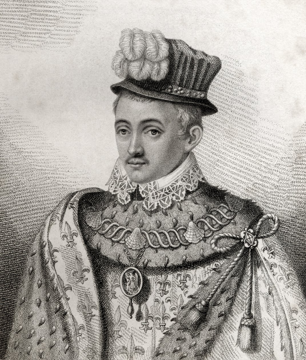 Henry Stewart, vésette Rivers, illusztráció a „Királyi és nemes szerzők katalógusának V. kötetéből”, 1806-ban megjelent alkotó: English School