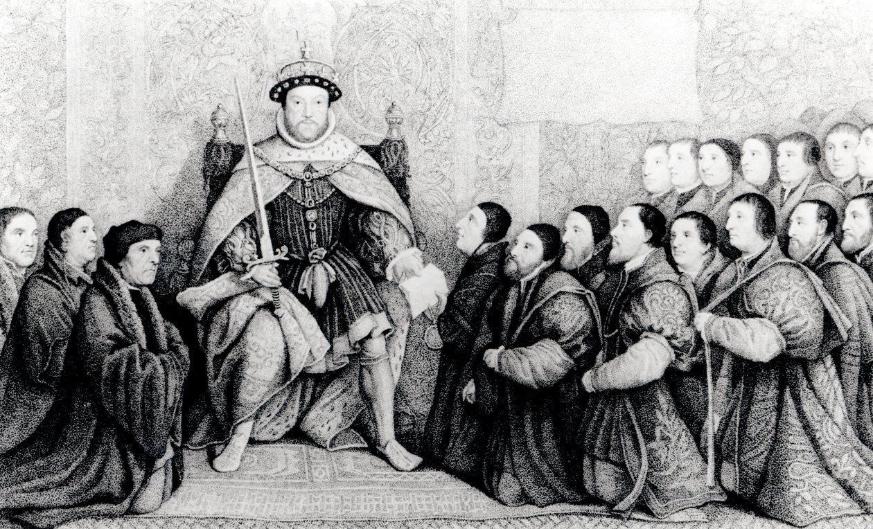 VIII. Henrik a borbélysebészek oklevelét adományozta alkotó: English School