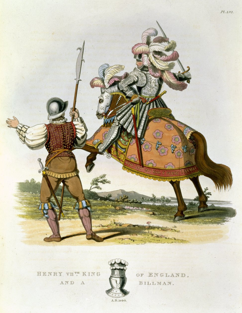 VII. Henrik, Anglia királya (1457-1509) és Billman, 1490, Samuel Rush Meyrick Ősi páncéljából, 1824 alkotó: English School