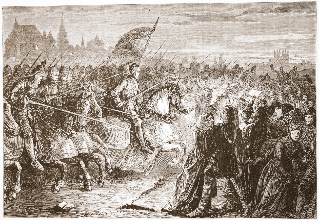 V. Henrik támadása egy Lollard-konventicle ellen, illusztráció James Aitken Wylie (1808-1890) „A protestantizmus története” című könyvéből, pub. 1878 (metszet) alkotó: English School
