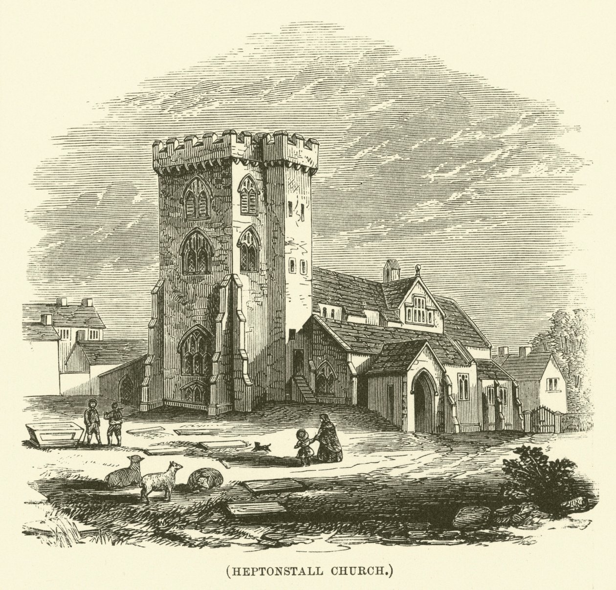 Heptonstall templom (metszet) alkotó: English School