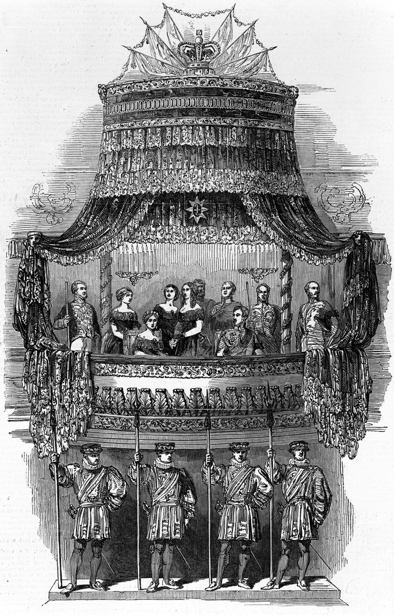Őfelsége állami látogatása az Olasz Királyi Operában, Covent Gardenben, 1848 alkotó: English School