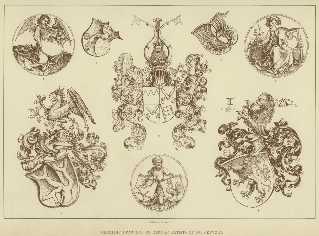 XV. századi német művészek heraldikai rajzai (litográfia) alkotó: English School