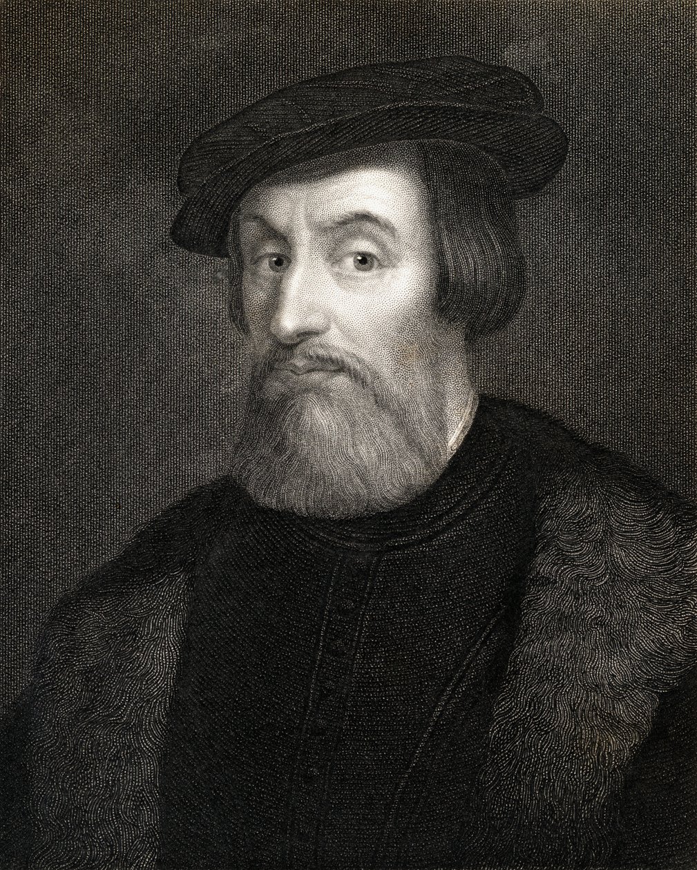 Hernan Cortes, Marques del valle de Oaxaca (1485-1547) az 1833-ban megjelent „Portrék galériájából” alkotó: English School