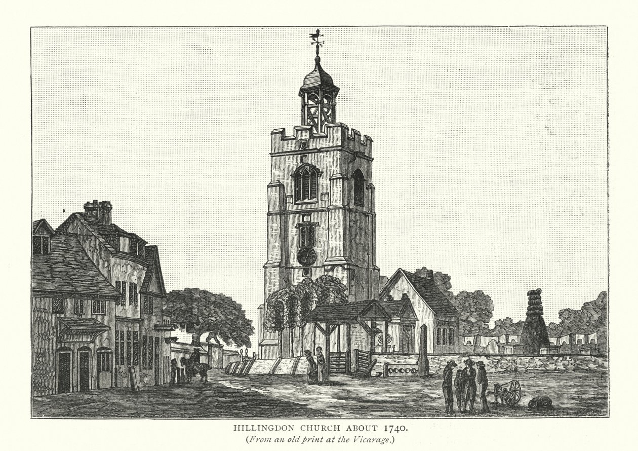 Hillingdon templom 1740 körül (metszet) alkotó: English School