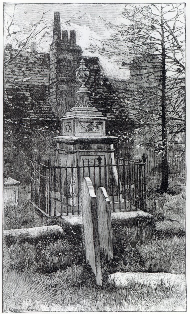Hogarth sírja a Chiswick Churchyardban alkotó: English School