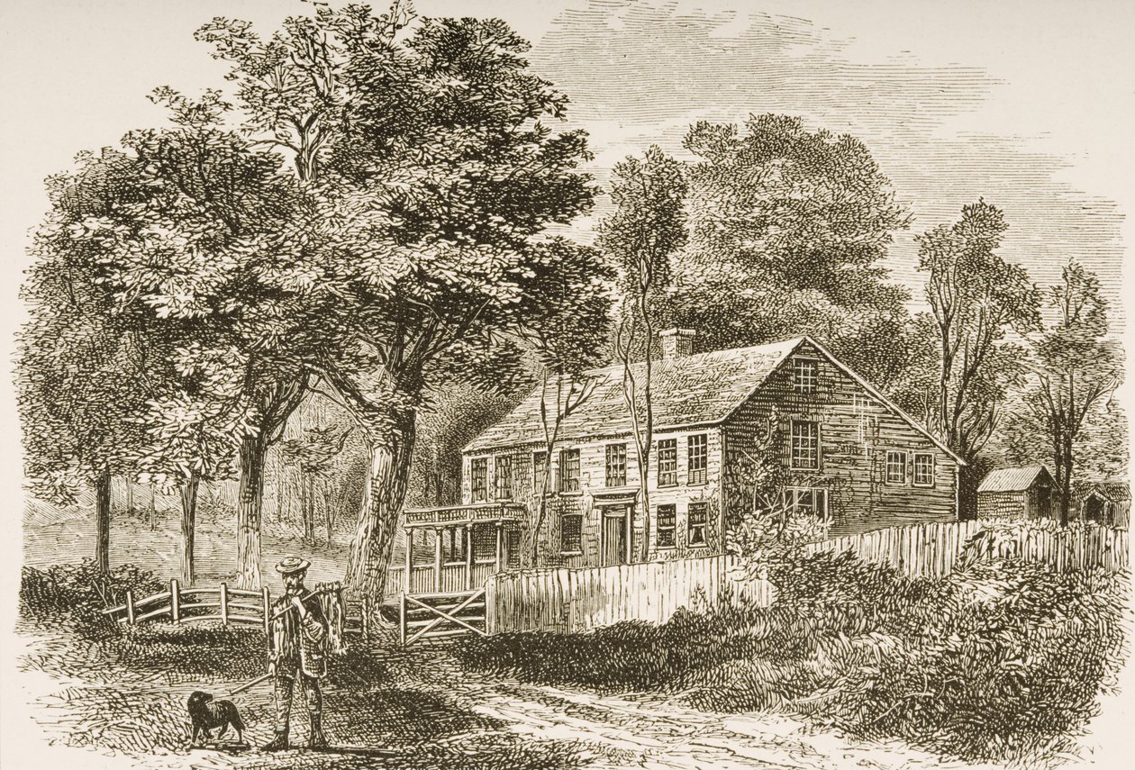 William H. Prescott történész otthona, Pepperill, Boston mellett, 1870 körül, a Religious Tract Society által 1876-ban kiadott „American Pictures”-ből alkotó: English School