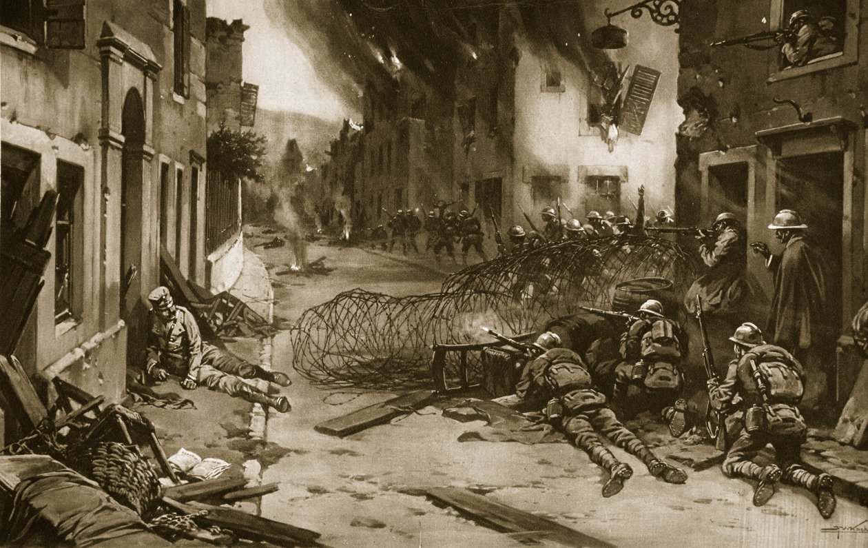 Hogyan űzték ki az olaszok az osztrákokat az égő Asiagoból 1916 júniusában, és 1914-1919-ben a Velencei-síkság felé tartották alkotó: English School